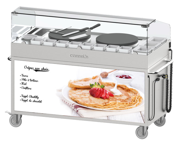 Chariot double crêpière électrique 40 - encastrable