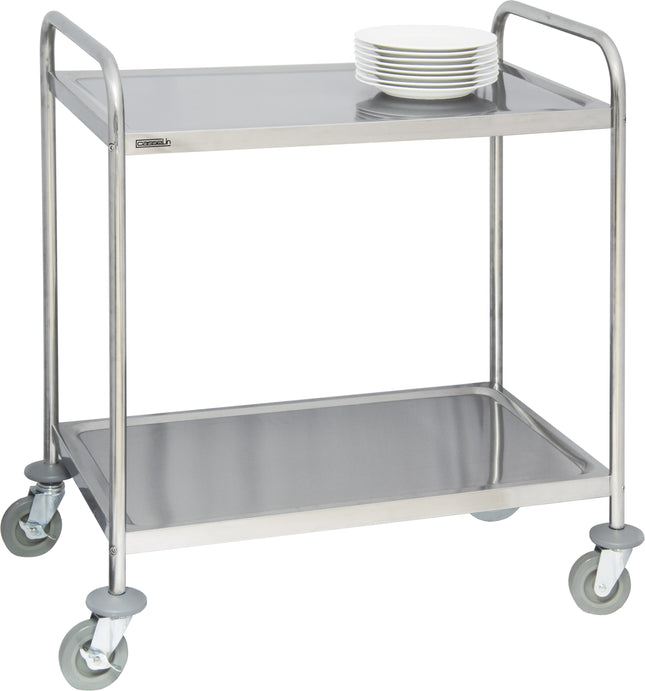 Stainless steel trolley 2 shelves