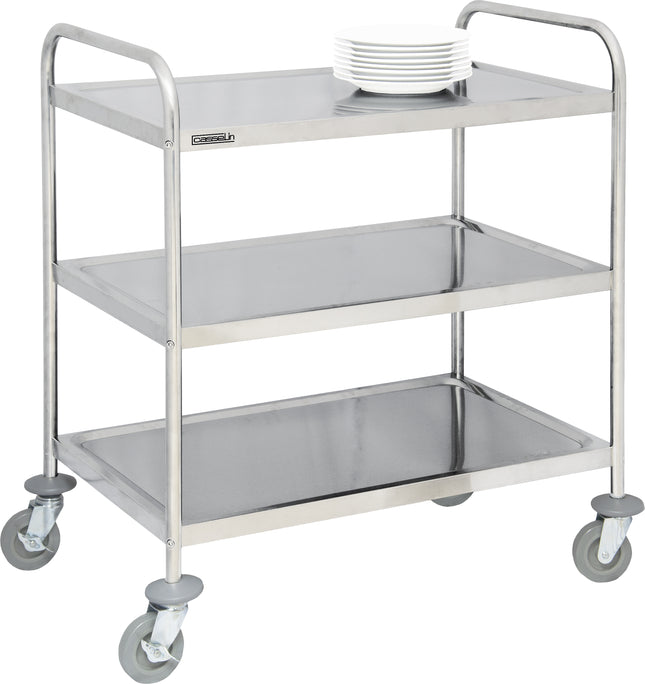 Stainless steel trolley 3 shelves