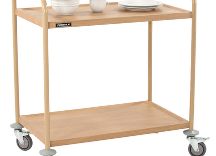 Serving cart in wood effect 2 trays