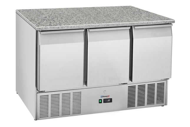 Refrigerated serving table 3 doors GN 1/1 Granit