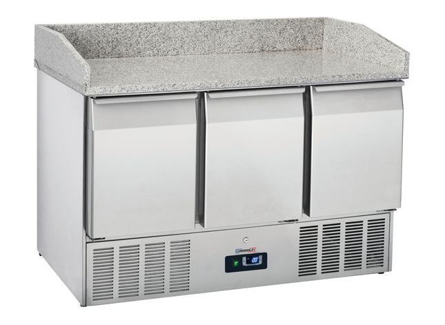 Refrigerated serving table with backsplash 2 doors GN 1/1