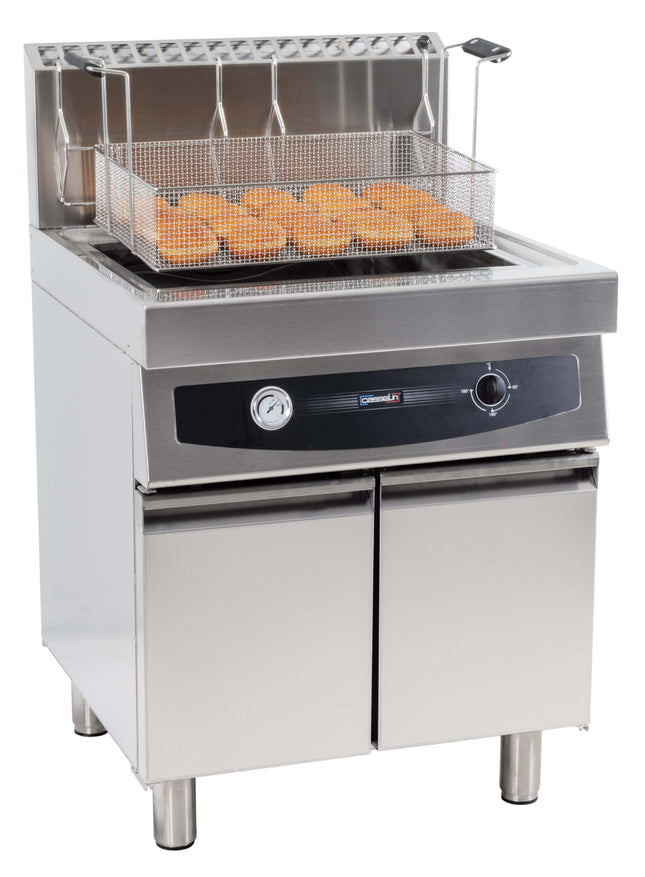 Gas pastry fryer with cabinet 35 liters