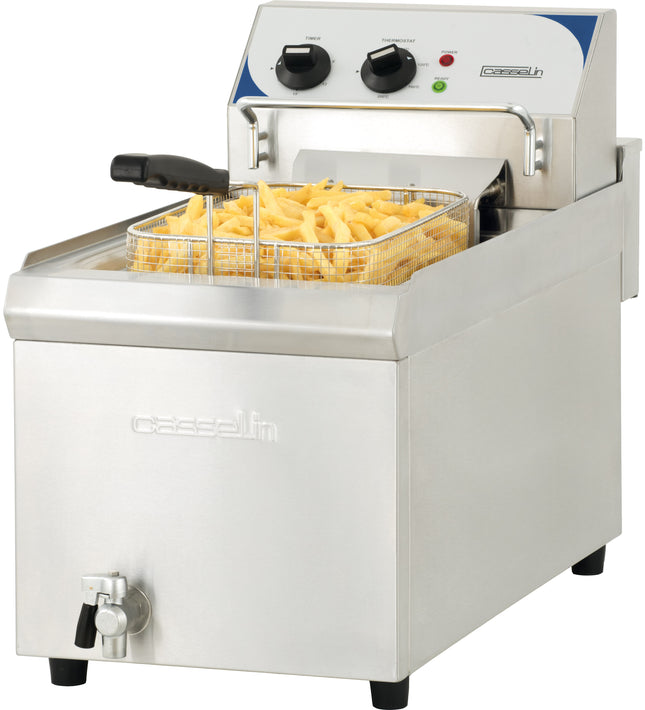 Electric fryer 10 liters with drain tap high efficiency