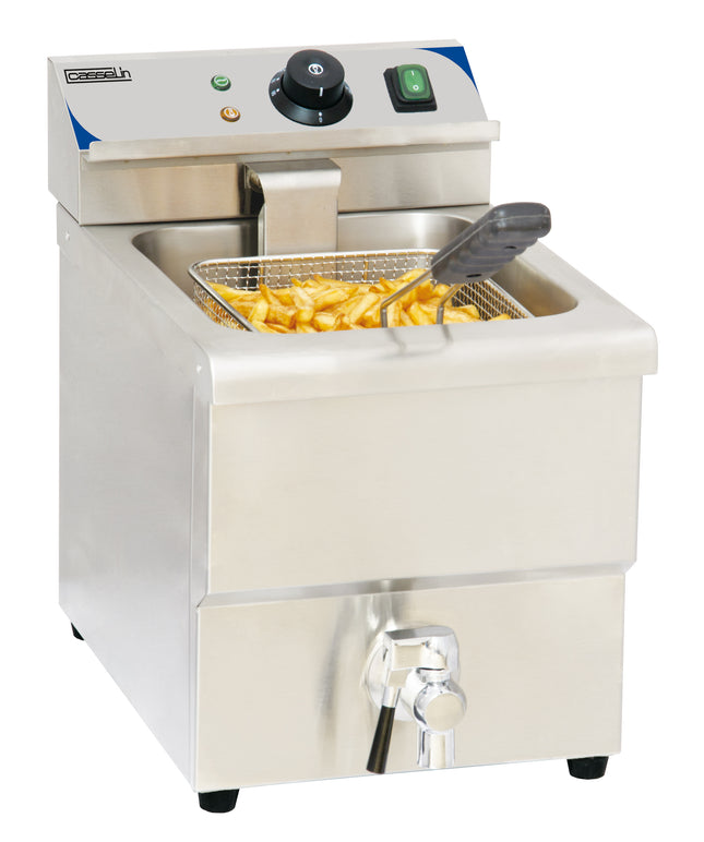 Electric deep fryer with drain tap 8 liters