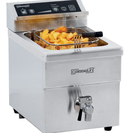 Induction fryer with drain valve 8 liters