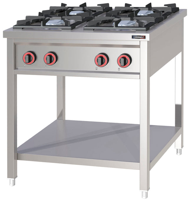 Gas stove with 4 burners