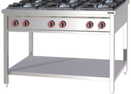 Cuisinière à gaz avec 6 brûleurs
