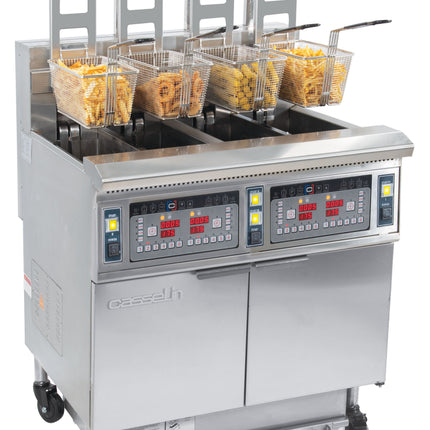 Friteuse électrique avec relevage automatique et filtration 4 x 12 litres