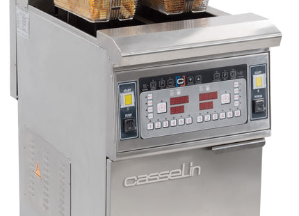 Electric fryer with automatic lift and filtration 2 x 12 liters
