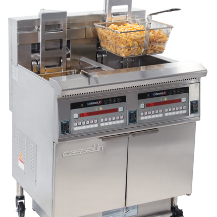 Friteuse électrique avec relevage automatique et filtration 2 x 22 litres