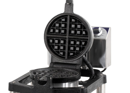 Round professional waffle maker 180° opening