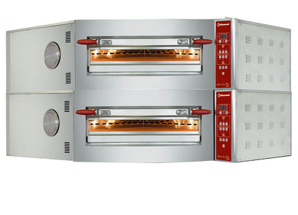 Electric oven corner unit, 2 chambers, 2x 8 pizzas Ø 350 mm