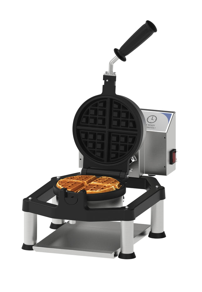 Digital round waffle maker 180° opening