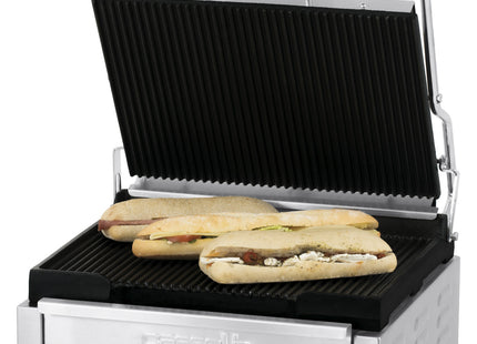 Kontakt grill Premium stor rillet - rillet med timer