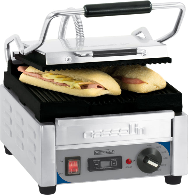 Contact grill Premium petit rainuré - rainuré avec minuterie