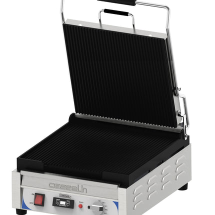 Kontaktgrill Premium rillet - rillet med timer - XL