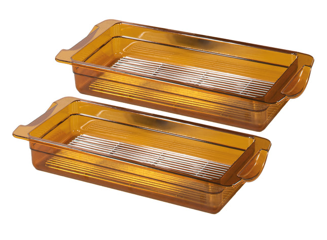 Set of 2 high-temperature containers for small storage cabinet