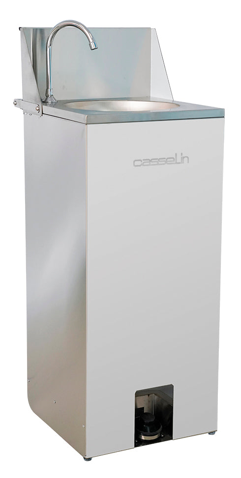 Free-standing pedal operated wash basin