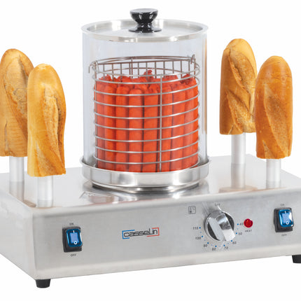 Hotdogmachine met 4 verwarmingspinnen