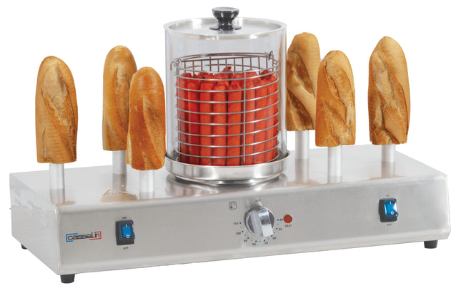 Hot dog machine with 6 heating spikes
