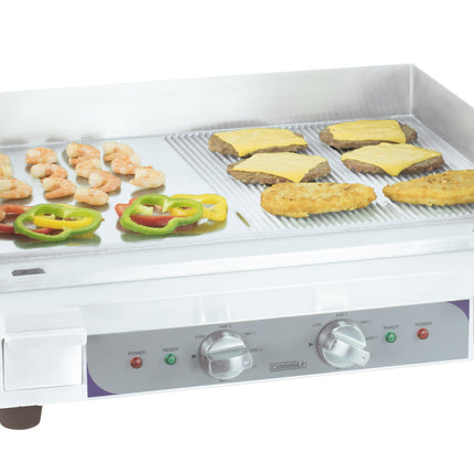 Electric griddle smooth - grooved plate Premium