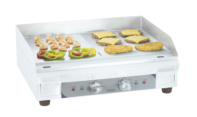 Electric griddle smooth - grooved plate Premium