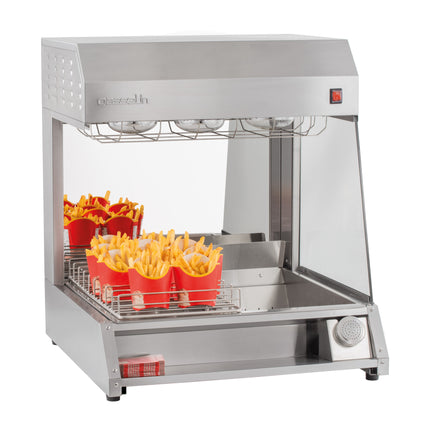 Fry holding station with infrared lamp table top
