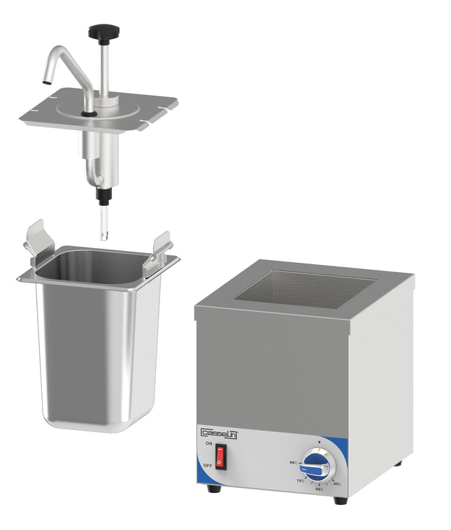 Heated pump dispenser