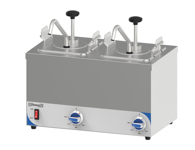 Double heated pump dispenser
