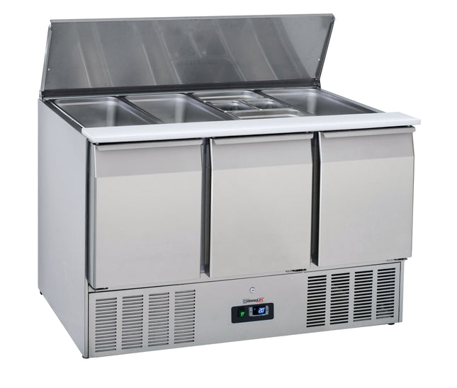 Saladette for preparation 3 doors GN 1/1