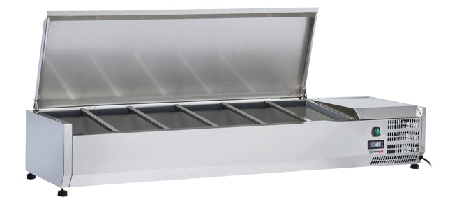 bord-top saladette med låg 5 x GN 1/3 + 1 GN 1/2