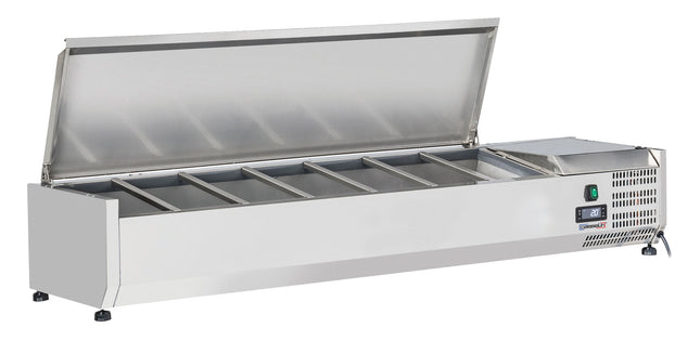 bord-top saladette med låg 7 x GN 1/4