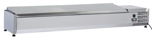 bord-top saladette med låg 8 x GN 1/3