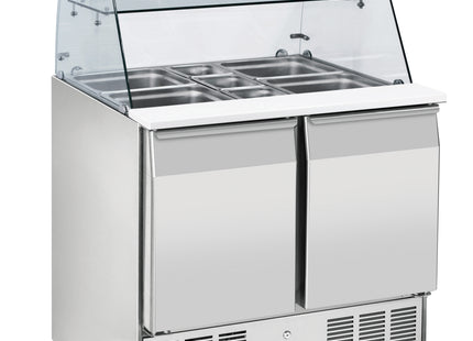 Saladette with glass display 2 doors GN 1/1