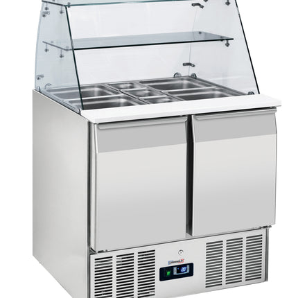 Saladette med glasdisplay 2 låger GN 1/1