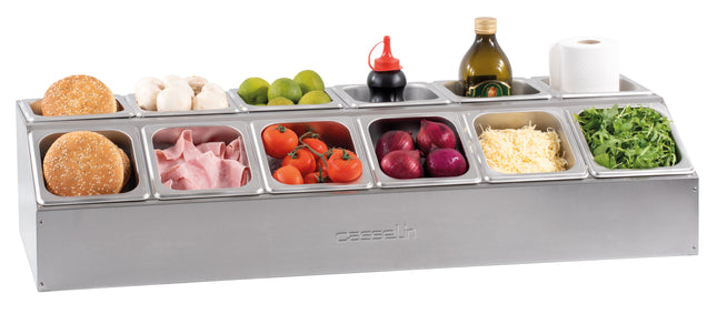 Table-top shelf for 12 containers GN1/6 - 2 ranks
