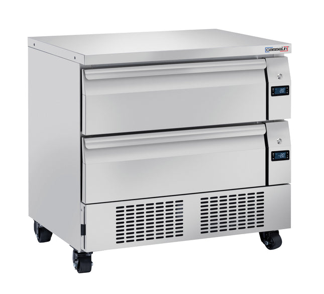 Refrigerated chef base 2 mixed positive-negative drawers 4 x GN 1/1