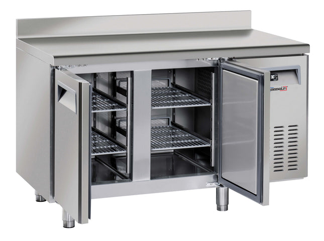 Refrigerated counter with backsplash 2 doors