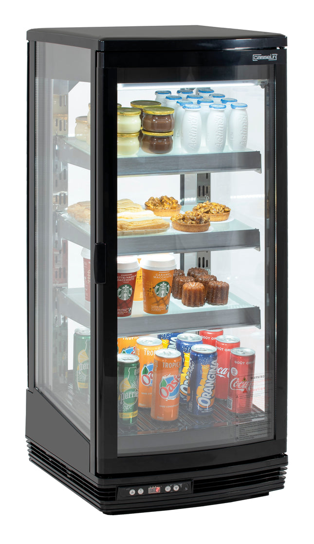 Refrigerated display case 2 doors 93 L Black