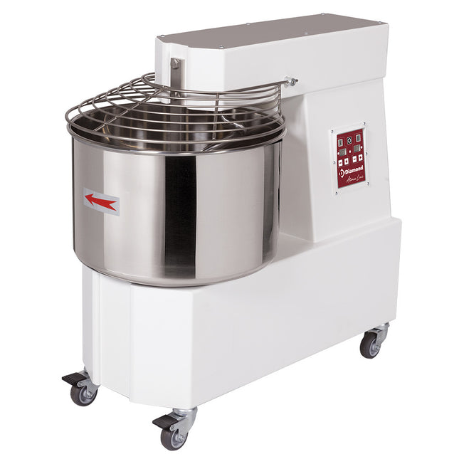 Pétrin à spirale 53 litres, 2 vitesses, - Automatique, numérique, sur roulettes