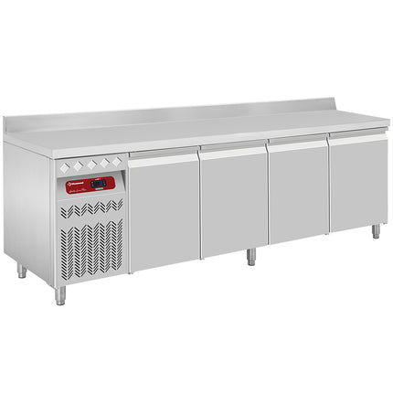 Wall-mounted ventilated refrigerated table, 4 doors GN 1/1, 550 Lit., unit on the left