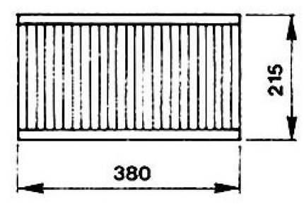 1/2 cooking grill, dimensions 380x215 mm