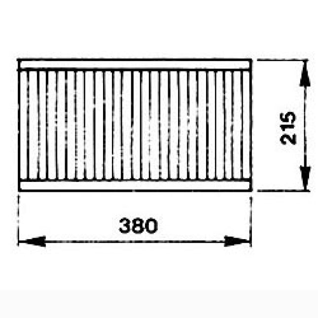 1/2 cooking grill, dimensions 380x215 mm
