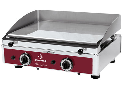 Surface de cuisson lisse, chromée, gaz
