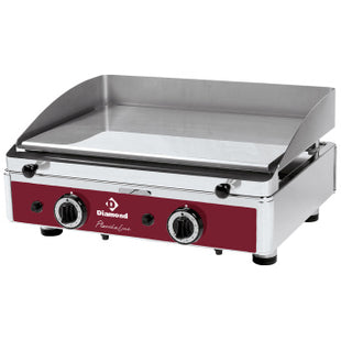 Surface de cuisson lisse, chromée, gaz