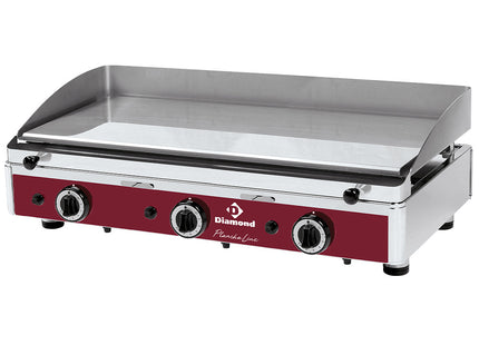 Surface de cuisson à gaz lisse, chromée
