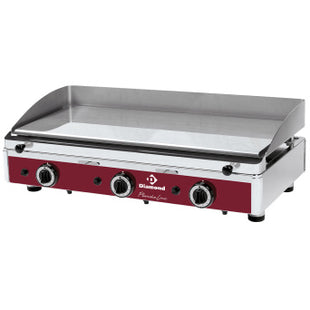 Surface de cuisson à gaz lisse, chromée