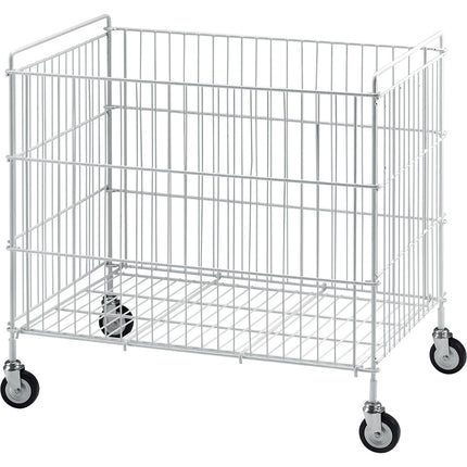 Laundry basket on castors, folding stool