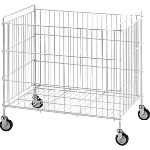 Laundry basket on castors, folding stool